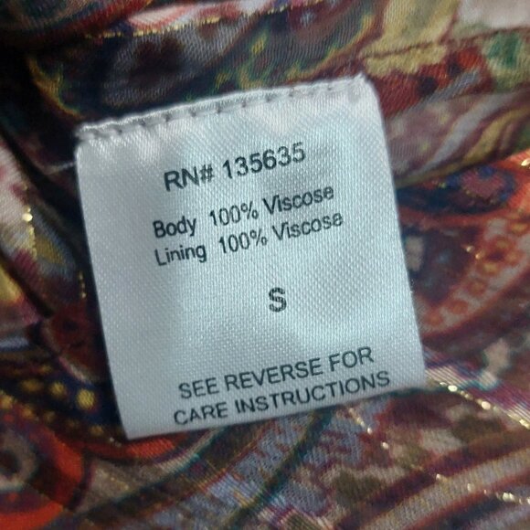NWT Love Sam Sheer Paisley Print Blouse - Picture 6 of 12